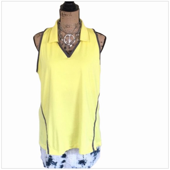 EP Pro Tops - EP Sports racerback top yellow XL built-in bra EUC